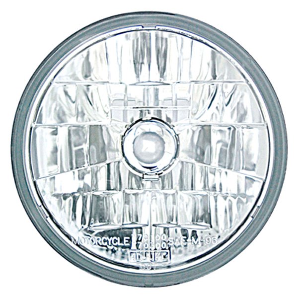 Adjure® - 7" Round Cruiser Style Diamond Cut "Ice" Chrome Crystal Headlight