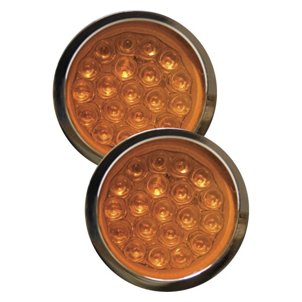 Adjure® - Beacon 1 Series Raised Flames LED Bullet Lights with Amber Lenses