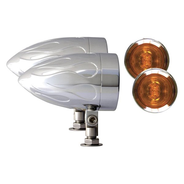 Adjure® - Beacon 2 Series 2.25" Chrome Bullet Lights with Amber Lights