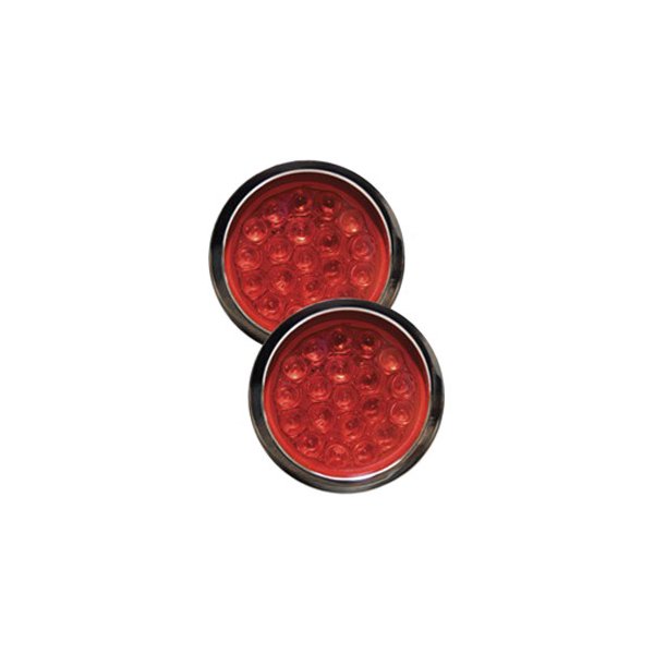Adjure® - Beacon 2 Series Raised Flames Chrome LED Bullet Lights with Red Lights