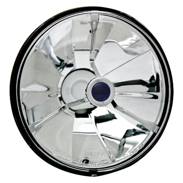 Adjure® - 5 3/4" Round Pie Cut Trillient Chrome Crystal Headlight with Blue Dot