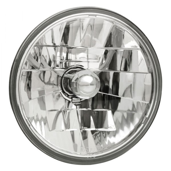Adjure® - 7" Round Diamond Cut "Ice" Chrome Crystal Headlight with Bullet Style Bulb Cover