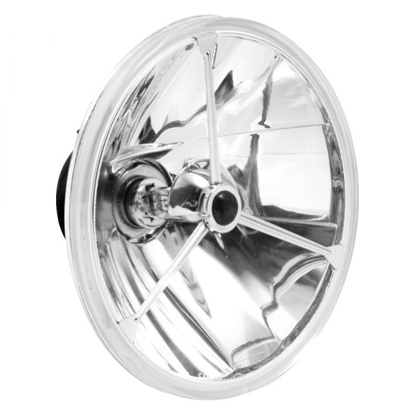 Adjure® - 7" Round Wave Cut Trillient Chrome Crystal Headlight with Black Dot