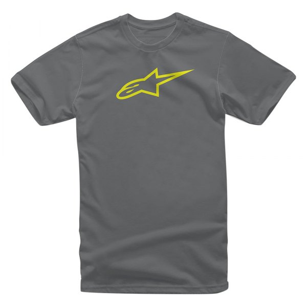 Alpinestars® - Ageless Classic Large Charcoal/Hi-Viz Yellow T-Shirt