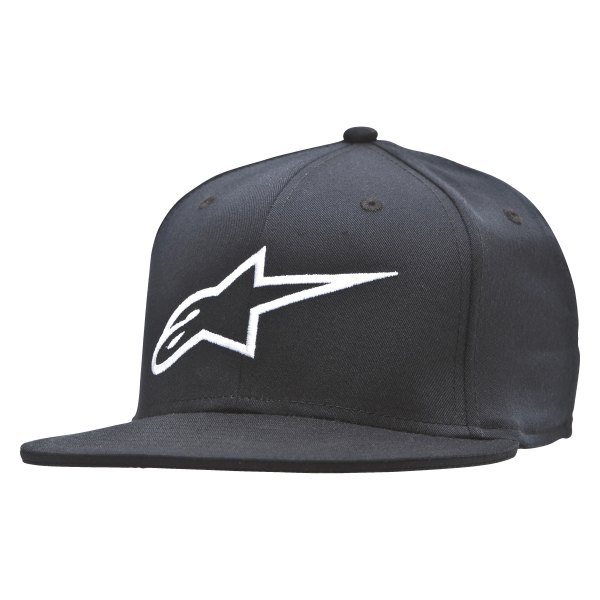 Alpinestars® - Ageless Men's Flatbill Hat (Large/X-Large, Black/White)