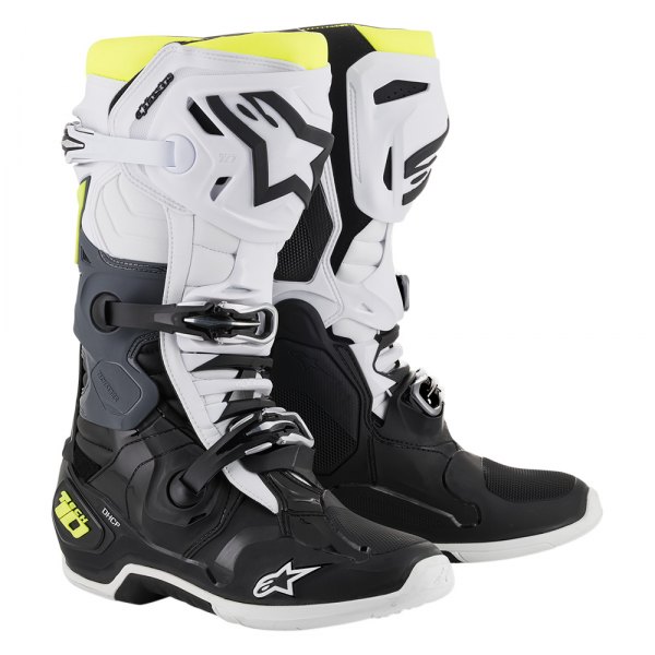 Alpinestars® - Tech 10 Men's Boots (US 10, Black/White/Yellow)