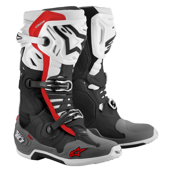 Alpinestars® - Tech 10 Supervented Boots (10, Black/White/Midnight Gray/Red)