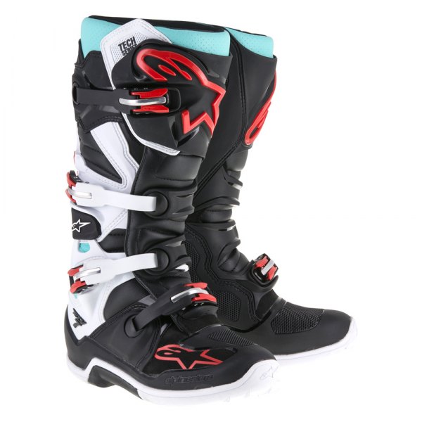 Alpinestars® - Tech 7 Men's Boots (US 16, Black/Turquoise/White)