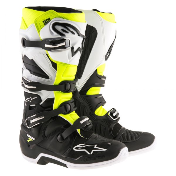 Alpinestars® - Tech 7 Men's Boots (US 16, Black/White/Yellow)