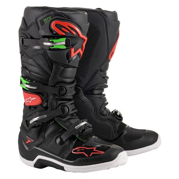Alpinestars® - Tech 7 Men's Boots (US 10, Black/Red/Green)