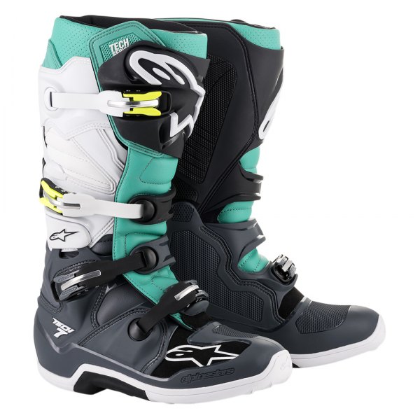 Alpinestars® - Tech 7 Men's Boots (US 16, Dark Gray/Teal/White)