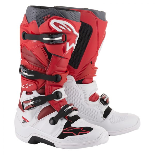 Alpinestars® - Tech 7 Men's Boots (US 10, Dark Gray/Light Gray/Red)