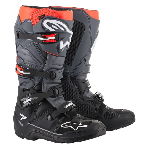 Alpinestars® - Tech 7 Enduro Men's Boots (US 11, Black/Gray/Red)