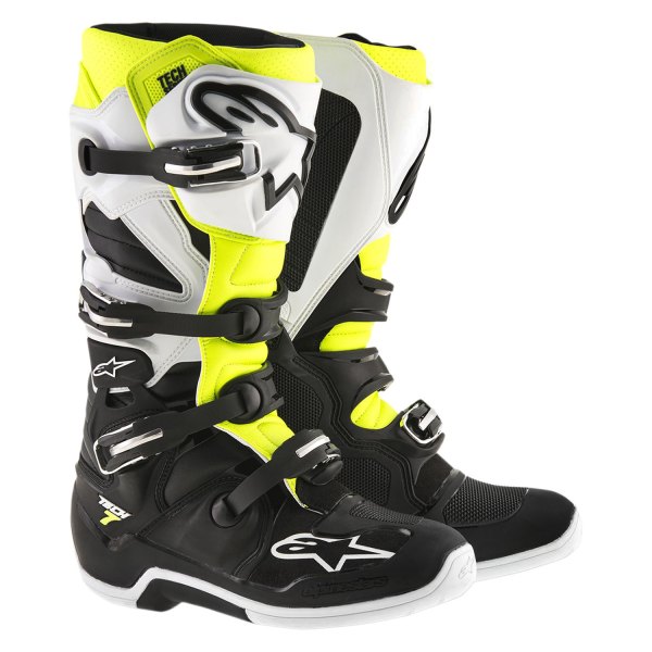 Alpinestars® - Tech 7 Enduro Men's Boots (US 10, Black/White/Yellow)
