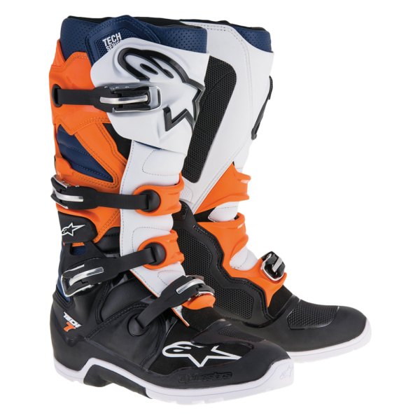Alpinestars® - Tech 7 Enduro Men's Boots (US 10, Black/Orange/White)