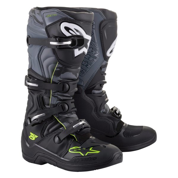Alpinestars® - Tech 5 Men's Boots (US 10, Black/Cool Gray/Fluo Yellow)