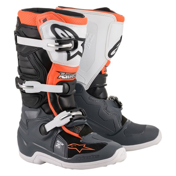 Alpinestars® - Tech 7S Boots (US 05, Black/White/Fluo Orange)