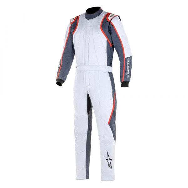 Alpinestars® - 2021 GP Race V2 Silver/Asphalt/Red 44 Boot Cut Suit