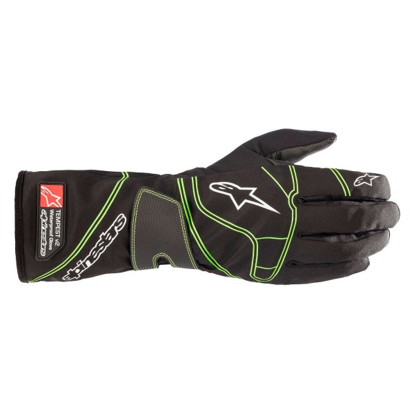 Alpinestars® - Tempest V2 WP Gloves (Large, Black/Fluo Green)