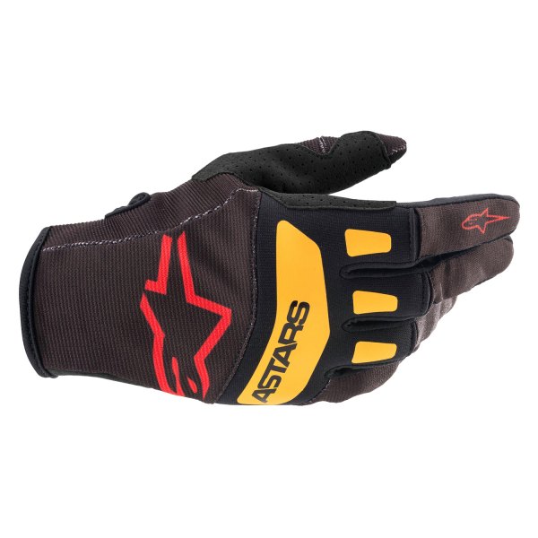 Alpinestars® - Techstar Men's Gloves (Medium, Black/Bright Red/Orange)