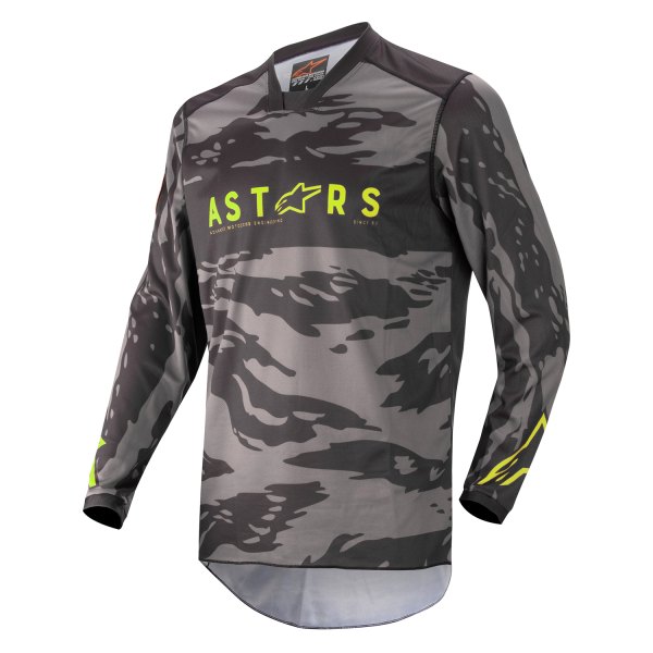 Alpinestars® - Racer Tactical Youth Jersey (Large, Black/Gray Camo/Fluo Yellow)