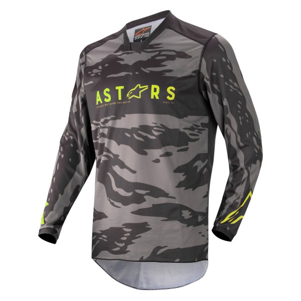 Alpinestars® - Racer Tactical Youth Jersey (Small, Black/Gray Camo/Fluo Yellow)