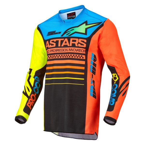 Alpinestars® - Racer Chaser Youth Jersey (Large, Black/Fluo Yellow/Coral)
