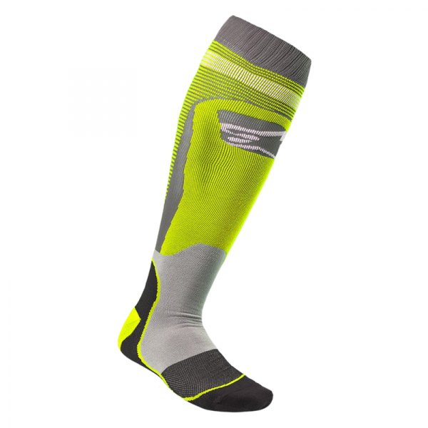 Alpinestars® - MX Plus-1 Socks (Large, Fluo Yellow/Cool Gray)