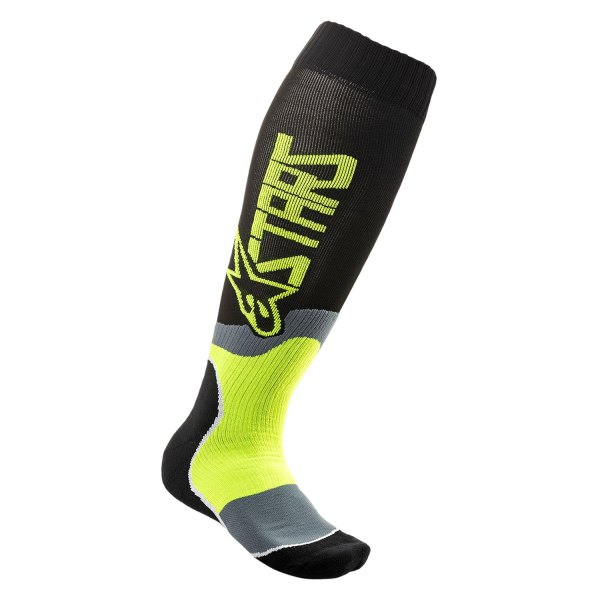 Alpinestars® - MX Plus-2 Socks (Medium, Black/Fluo Yellow)