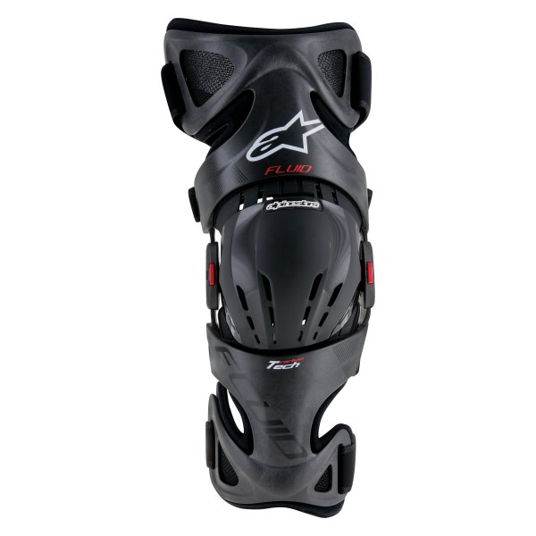 Alpinestars® - Fluid Tech Carbon Right Knee Brace (X-Large/2X-Large, Black/Red/White)