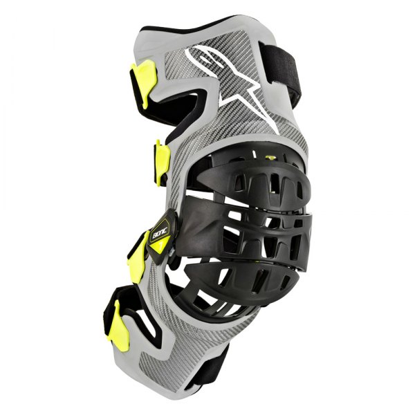 Alpinestars® - Bionic 7 Knee Brace Set (Small, Silver/Yellow)