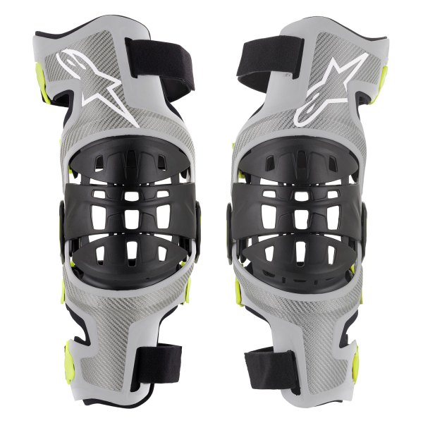 Alpinestars® - Bionic 7 Knee Set (X-Large, Silver/Yellow)