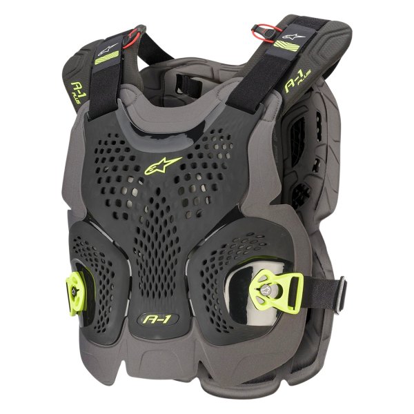 Alpinestars® - A-1 Plus Chest Protector (X-Large/2X-Large, Black/Anthracite/Fluo Yellow)