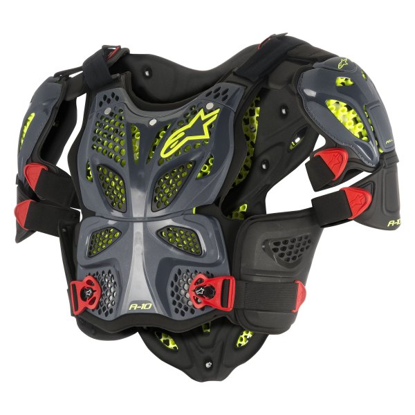 Alpinestars® - A10 Full Chest Protector (X-Small/Small, Anthracite/Black/Red)