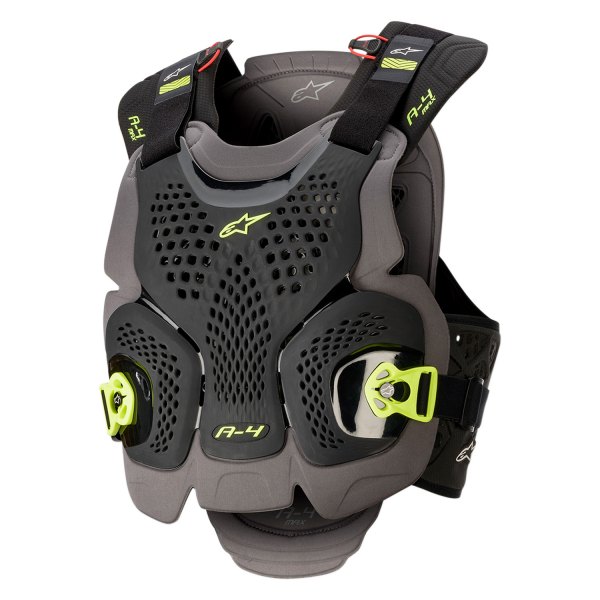 Alpinestars® - A-4 Max Chest Protector (Medium/Large, Black/Anthracite/Fluo Yellow)