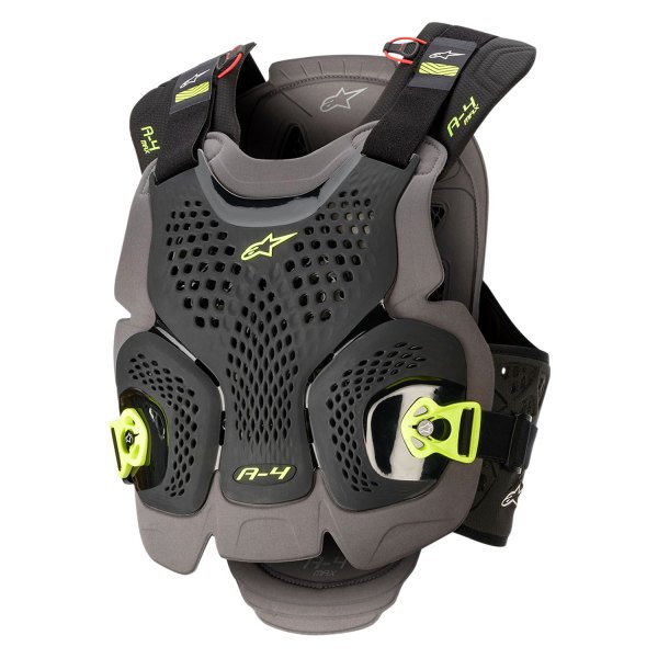 Alpinestars® - A-4 Max Chest Protector (X-Large/2X-Large, Black/Antracite/Fluo Yellow)