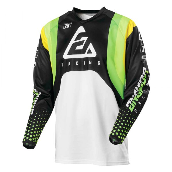 Answer Racing® - A21 Syncron Swish Men's Jersey (Large, Green/Hyper Acid/White)