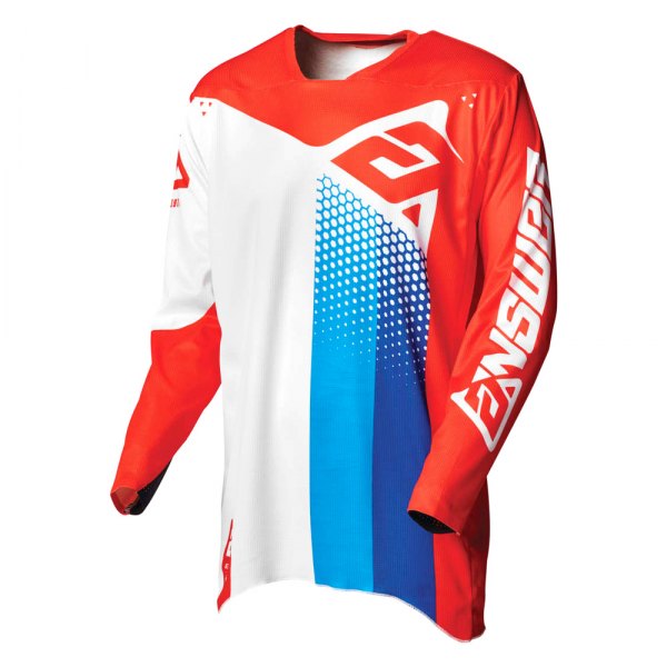 Answer Racing® - A21 Elite Pace Men's Jersey (X-Large, White/Red/Hyper Blue)