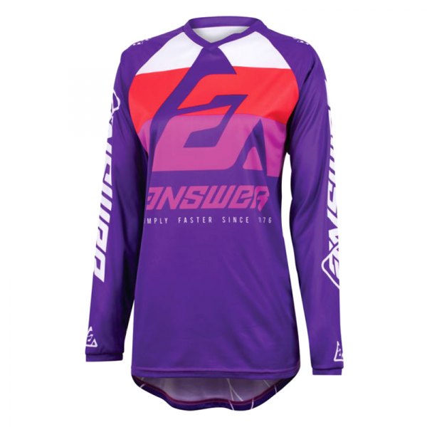 Answer Racing® - A23 Sync CC Women's Jersey (Medium, Purple/White/Red)