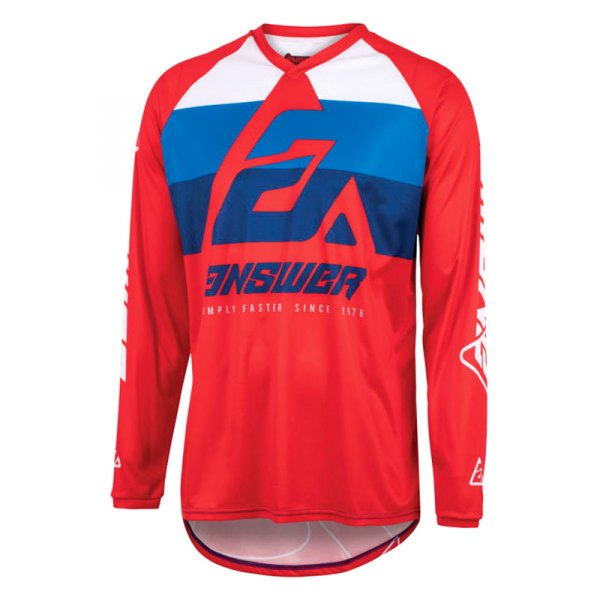 Answer Racing® - A23 Sync CC Youth Jersey (X-Small, Red/White/Blue)