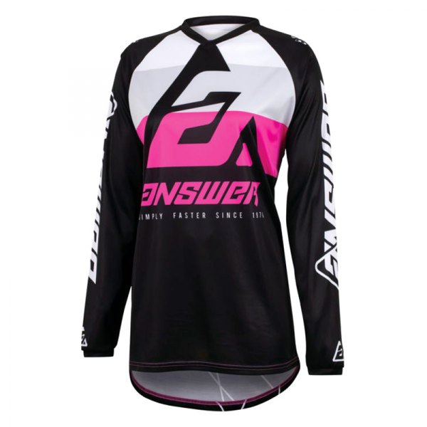 Answer Racing® - A23 Sync CC Youth Jersey (Small, Black/White/Rhodamine)