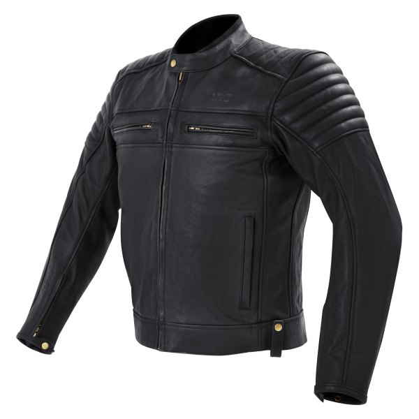 ARC Moto Gear® - Gadsden Men's Leather Jacket (Small, Black)