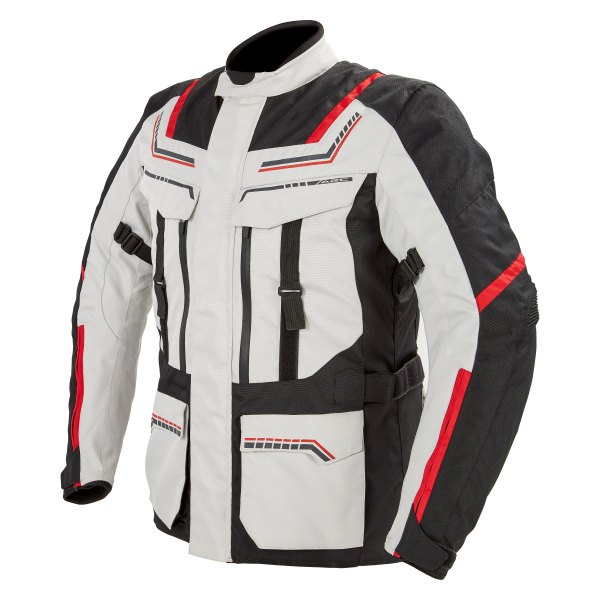 ARC Moto Gear® - Redline Men's Touring Jacket (Large, White/Black/Red)