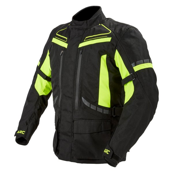 ARC Moto Gear® - Hornet Men's Touring Jacket (Large, Black/Yellow)
