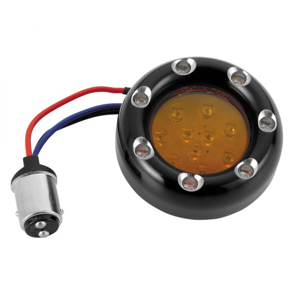 Arlen Ness® - Black Aluminum Fire Ring LED Kit for Factory Turn Signals 