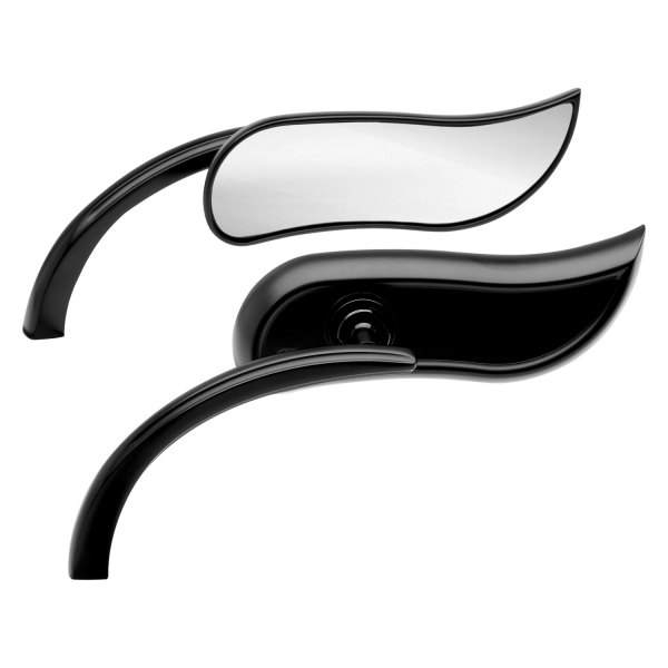 Arlen Ness® - Upswept Micro Adjustable Left Side Black Mirror