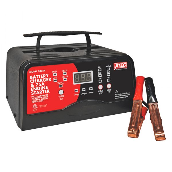 Associated Equipment® - Portable Smart Charger 6/12 Volt Full?Rate Charger With 75A Engine Start