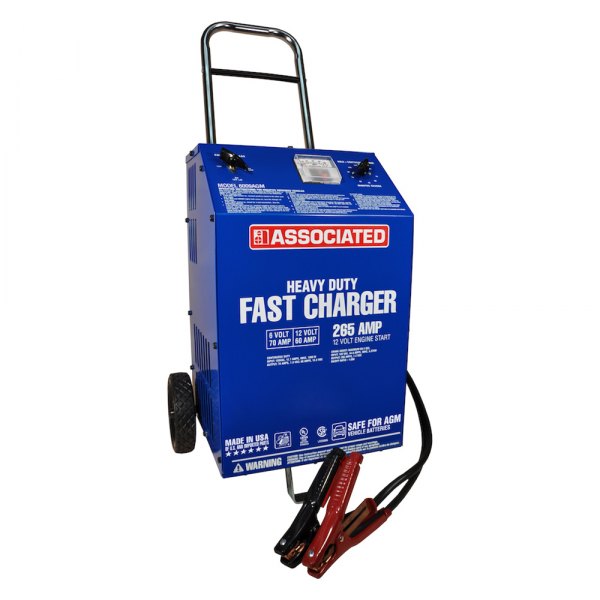 Associated Equipment® - 6 V/12 V Wheeled Heavy Duty Fast Battery Charger and Engine Starter