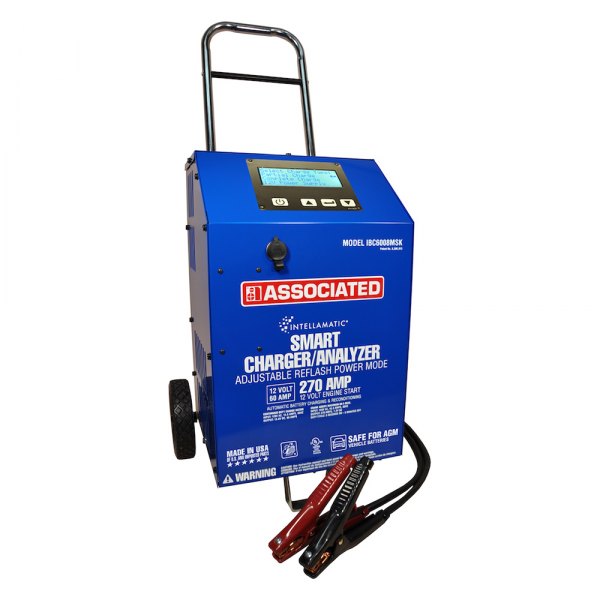 Associated Equipment® - Intellamatic™ 12 V Wheeled Smart Battery Charger and Analyzer with Maintainer