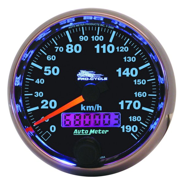 Auto Meter® - Pro-Cycle Series 2-5/8" 190 KMH Electronic Speedometer Gauge